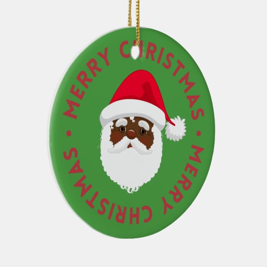 Zwarte Kerstman Keramisch Ornament (Rechts)