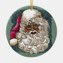 Zwarte Kerstman kerstbal