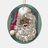 Zwarte Kerstman kerstbal Keramisch Ornament (Links)
