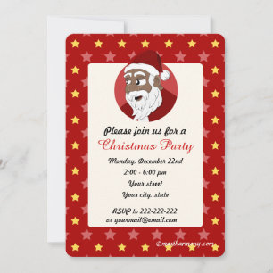 Zwarte Kerstman kerstfeest uitnodiging