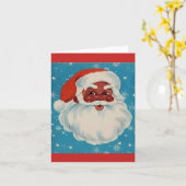 Zwarte Kerstman kerstkaart Vintage stijl Kaart (Gele Bloem)