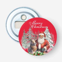 Zwarte Kerstman knop flesopener