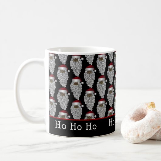 Zwarte kerstman koffiemok (Met donut)