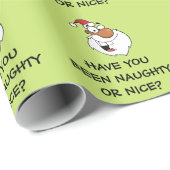 Zwarte Kerstman maakt zijn Naughty List Cadeaupapier (Rol Hoek)