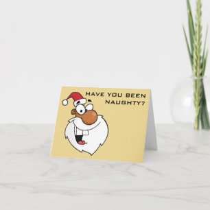 Zwarte Kerstman maakt zijn Naughty List Feestdagen Kaart