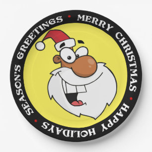 Zwarte Kerstman maakt zijn Naughty List Papieren Bordje