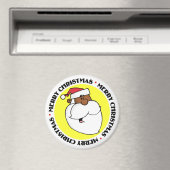 Zwarte kerstman magneet (Insitu (Vaatwasser))