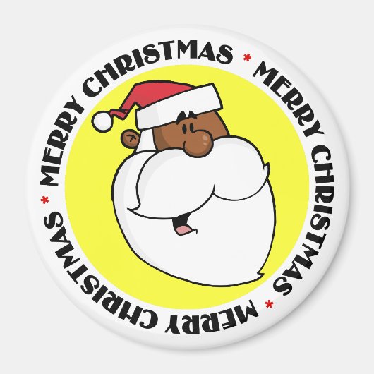 Zwarte kerstman magneet (Voorkant)