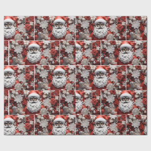 Zwarte kerstman, melanine kerst, lelijke kerstzeug cadeaupapier