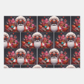 Zwarte kerstman, melanine kerst, lelijke kerstzeug inpakpapier vel (Voorkant 3)