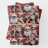 Zwarte kerstman, melanine kerst, lelijke kerstzeug inpakpapier vel (In situ)