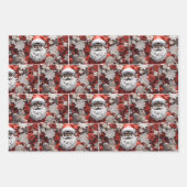 Zwarte kerstman, melanine kerst, lelijke kerstzeug inpakpapier vel (Voorkant)