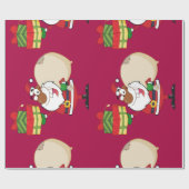 Zwarte Kerstman met cadeaus Cadeaupapier (Vlak)