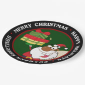 Zwarte Kerstman met cadeaus Papieren Bordje (Gekanteld)