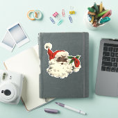 Zwarte Kerstman met Holly Sticker (iPad Cover)