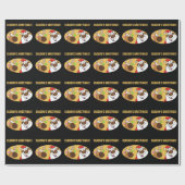 Zwarte Kerstman met rendier Cadeaupapier (Vlak)