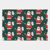 Zwarte Kerstman met sneeuwvlokken en kerstmis Inpakpapier Vel (Voorkant 3)