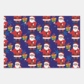 Zwarte Kerstman met sneeuwvlokken en kerstmis Inpakpapier Vel (Voorkant 2)