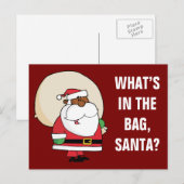 Zwarte kerstman met Speelgoed zak Feestdagenkaart (Voorkant / Achterkant)