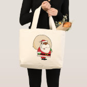 Zwarte kerstman met Speelgoed zak Grote Tote Bag (Voorkant (product))