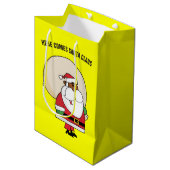 Zwarte kerstman met Speelgoed zak Medium Cadeauzakje (Voorkant Gekanteld)