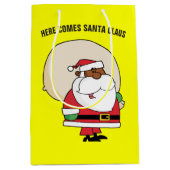 Zwarte kerstman met Speelgoed zak Medium Cadeauzakje (Voorkant)