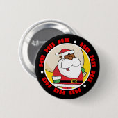Zwarte kerstman met Speelgoed zak Ronde Button 5,7 Cm (Voorkant /achterkant)