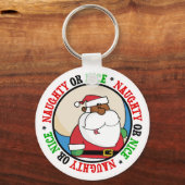 Zwarte kerstman met Speelgoed zak Sleutelhanger (Voorkant)