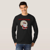 Zwarte kerstman met Speelgoed zak T-shirt (Voorkant volledig)