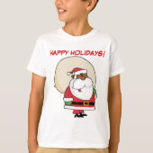 Zwarte kerstman met Speelgoed zak T-shirt (Voorkant)