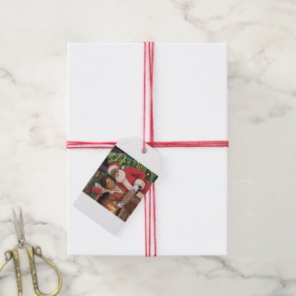 Zwarte Kerstman & Mevrouw Claus Kerstkaart Cadeaulabel