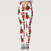 zwarte kerstman mevrouw claus leggings (Voorkant)