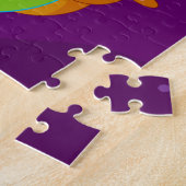 Zwarte kerstman op aarde, legpuzzel (Zijkant)