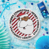 Zwarte kerstman papieren bordje (Feest)