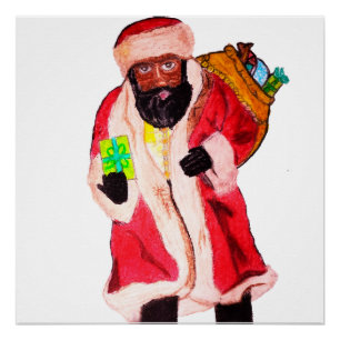 ZWARTE KERSTMAN PERFECT POSTER