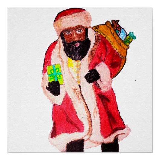 ZWARTE KERSTMAN PERFECT POSTER (Voorkant)