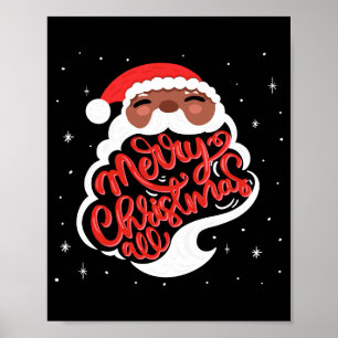 Zwarte Kerstman Prettig Kerstfeest Alle Peuter T-s Poster