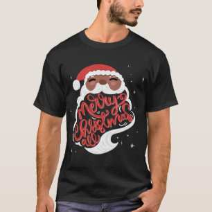 Zwarte Kerstman Prettig Kerstfeest Alle Peuter T-s T-shirt