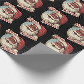 Zwarte Kerstman Retro Kerstmis Vintage Vakantie Cadeaupapier (Hoek)