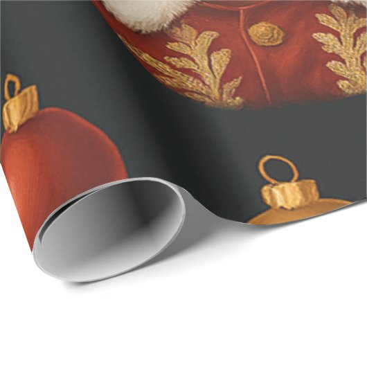 Zwarte Kerstman Rol Cadeaupapier (Rol Hoek)