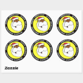 Zwarte kerstman ronde sticker (Vel)