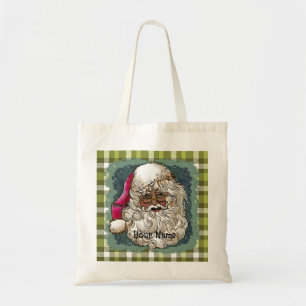 Zwarte Kerstman Santa boodschappentassen Tote Bag