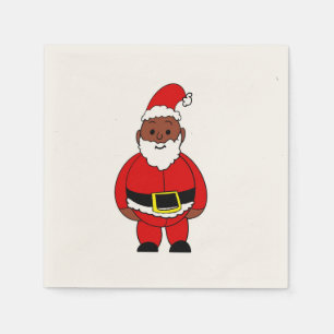 Zwarte Kerstman Servet