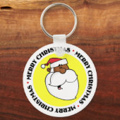 Zwarte kerstman sleutelhanger (Voorkant)