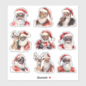 Zwarte kerstman sticker (Vel)