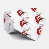 Zwarte Kerstman Stropdas (Opgerold)