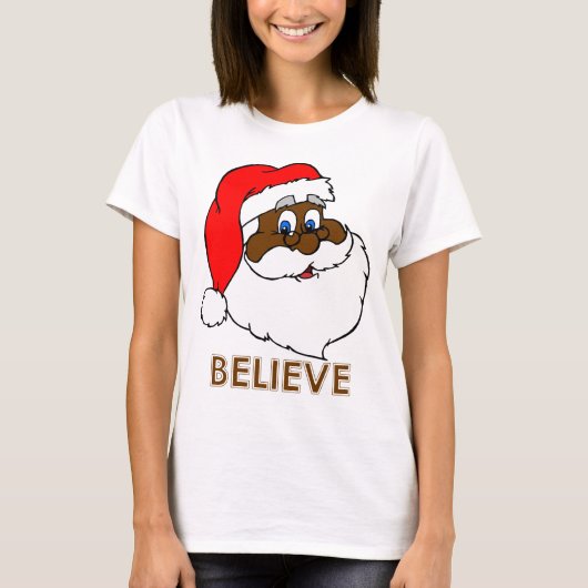 Zwarte Kerstman T-shirt (Voorkant)