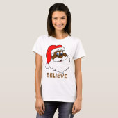 Zwarte Kerstman T-shirt (Voorkant volledig)