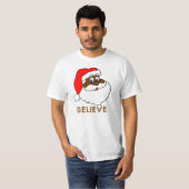 Zwarte Kerstman T-shirt (Voorkant volledig)