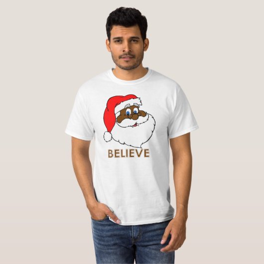 Zwarte Kerstman T-shirt (Voorkant volledig)